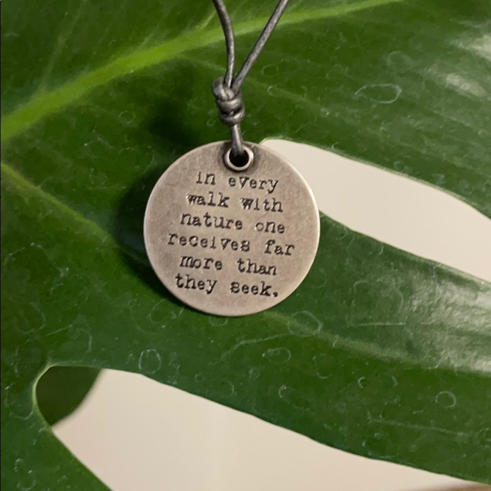 Pendant Necklace with Nature Quote